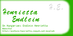 henrietta endlein business card